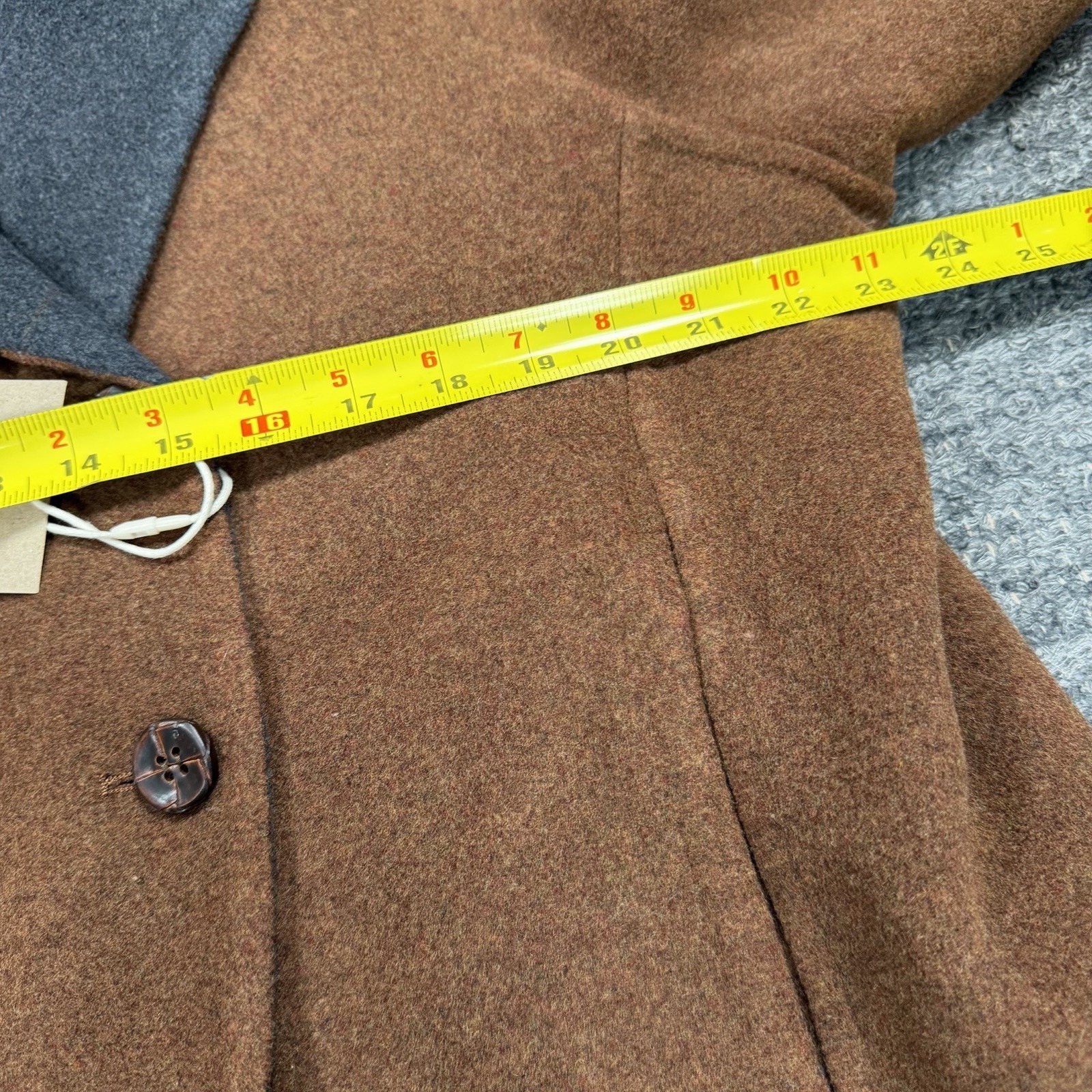 Hemi Blurr Wool Coat Women Small Brown Oversized Boxy Statement Quiet Luxury — image 6 of 8